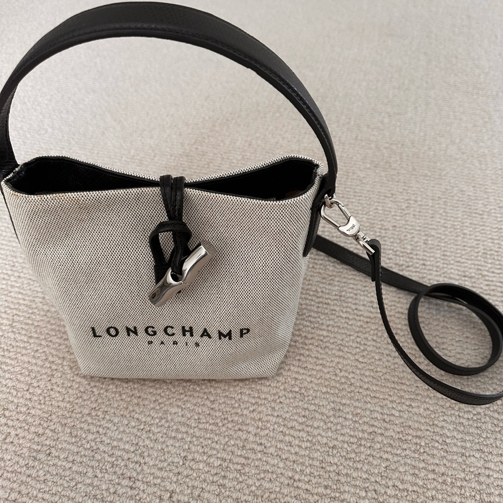 Longchamp Black and Cream Crossbody Bag